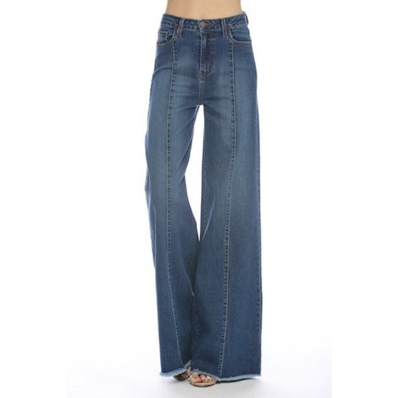 Premium Denim Front Seam High Waist Flare Leg - Picture 2 of 5